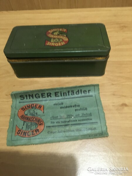 Singer sewing machine box with original documents