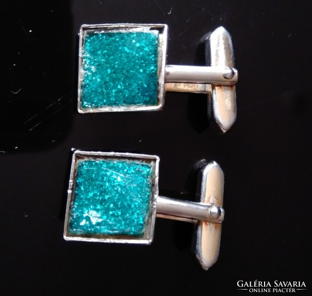 Old retro, turquoise green, turquoise blue cufflinks