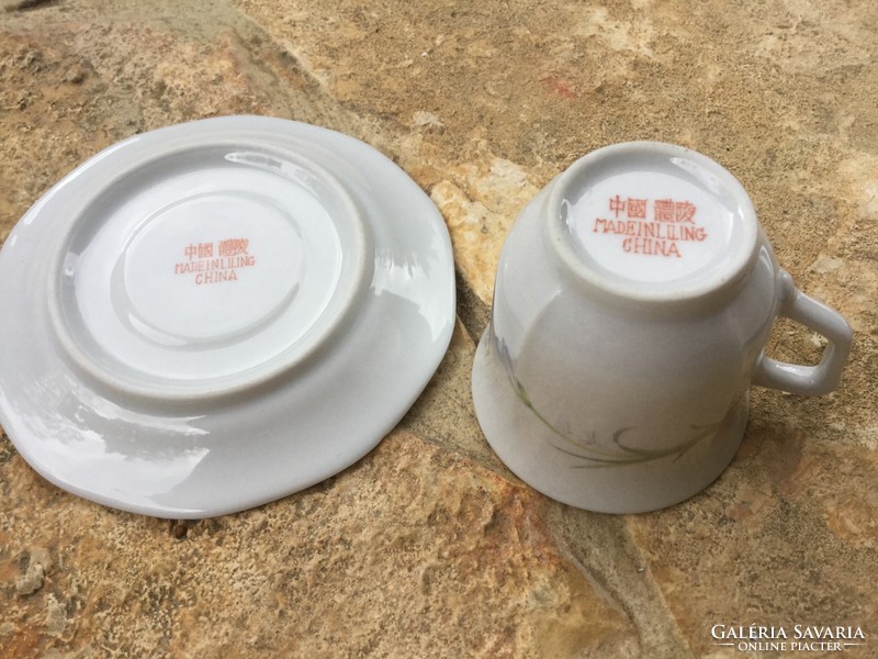 Porcelán illatgyertya mécses Rózsaszín kínai kávés csésze aljjal