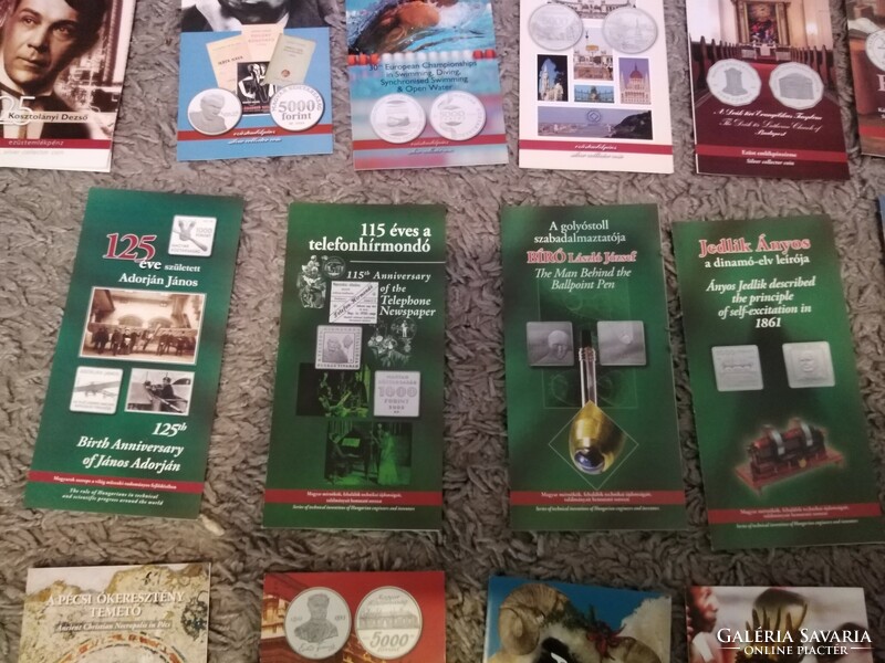 17 different mnb information sheets and brochures for coins