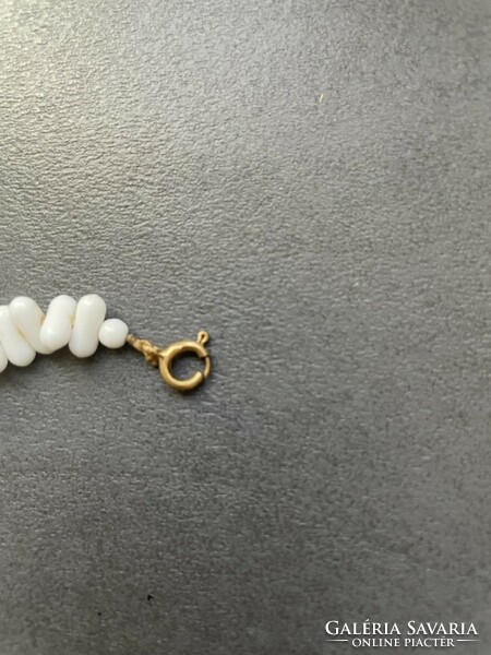 Old, rare white porcelain necklace