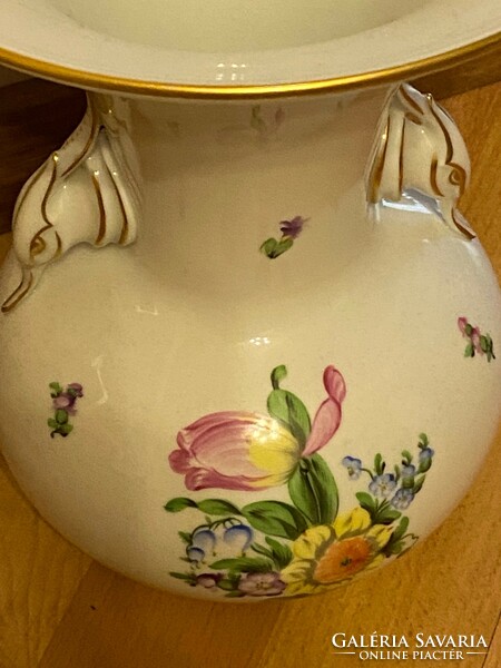 Herend egret floor vase