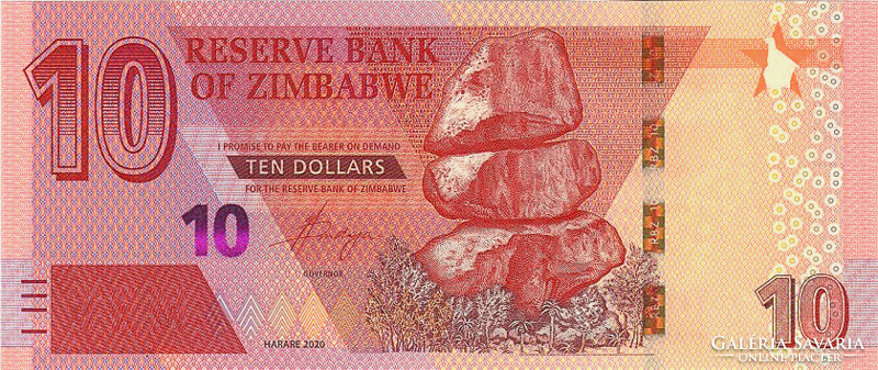 Zimbabwe 10 dollar 2020 UNC