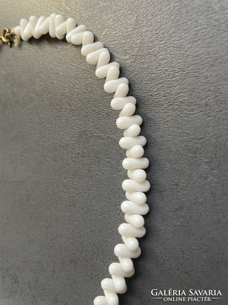 Old, rare white porcelain necklace