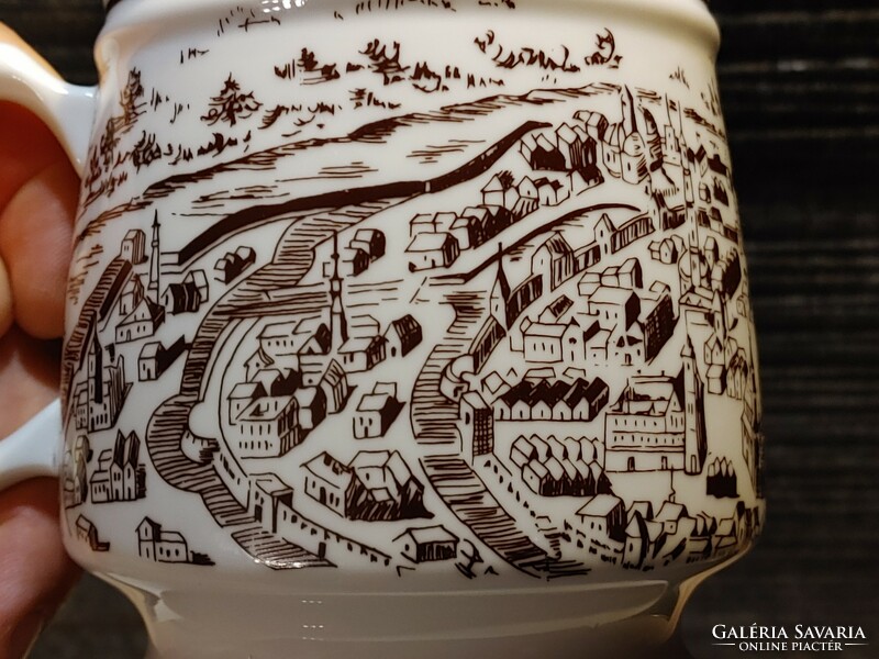 Hollóházi porcelán Székesfehérvár   sörös korsó