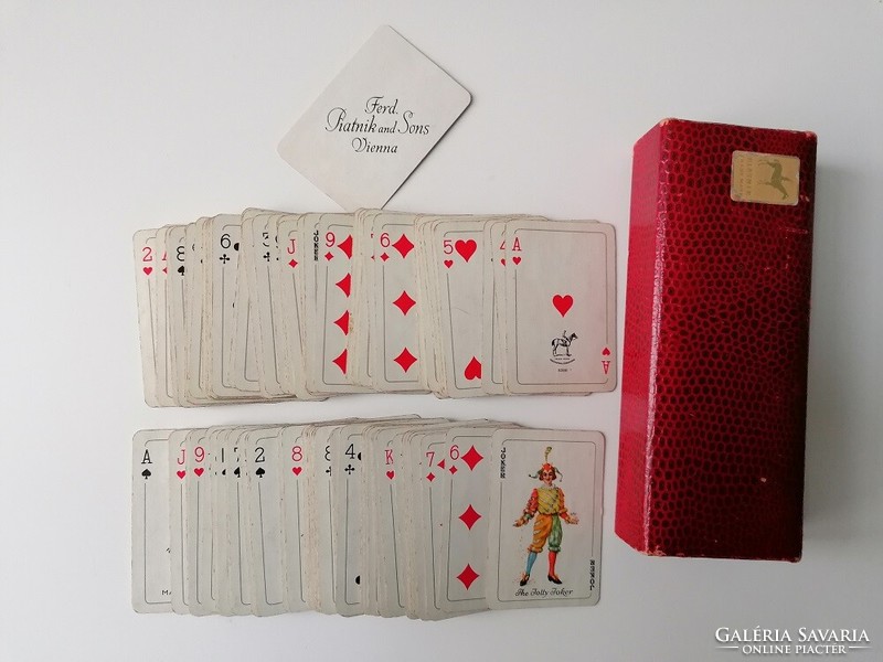 Régi, két paklis, védjegyes Piatnik francia kártya