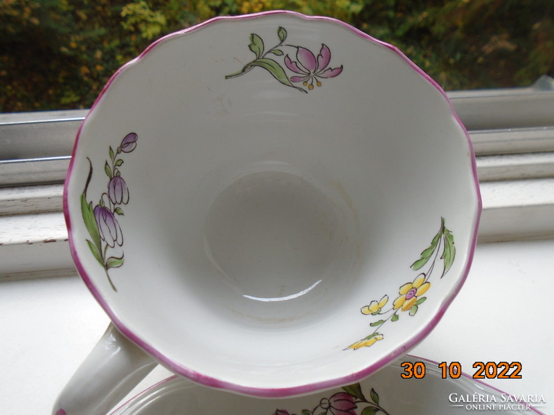 SPODE MARLBOROUGH SPRAYS látványos nagy virágmintával teás csésze alátéttel