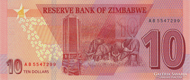 Zimbabwe 10 dollar 2020 UNC