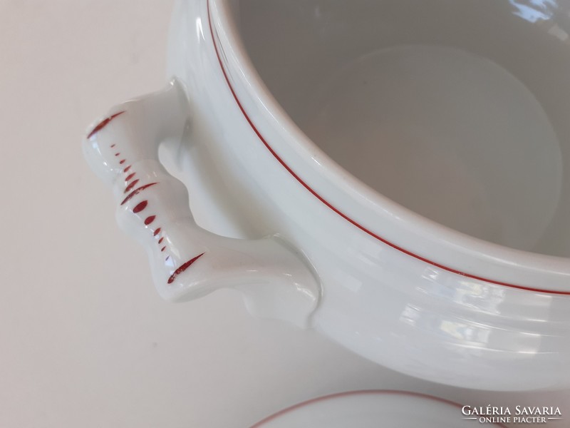 Old folk porcelain komatal soup with cornflower soup with bowl