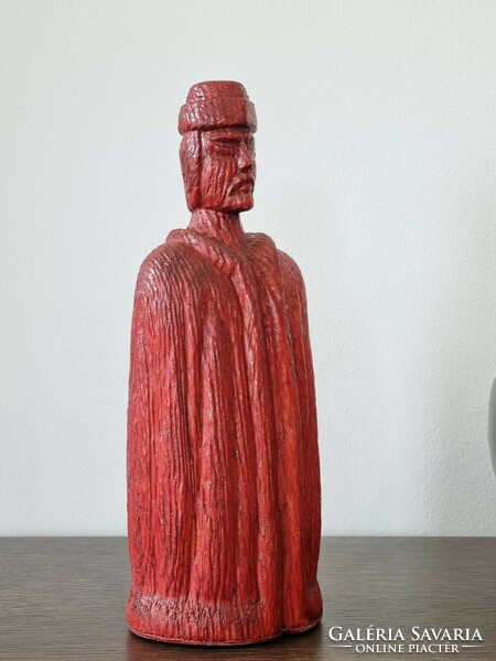 Artistic carving, wooden sculpture shaping a shepherd ('60s/'70s)