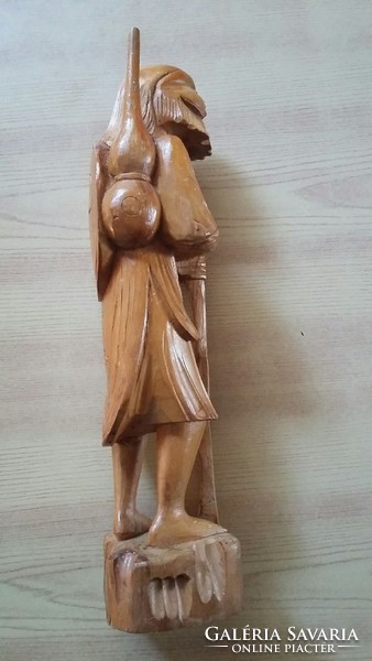Chinese carved wooden figure, damaged