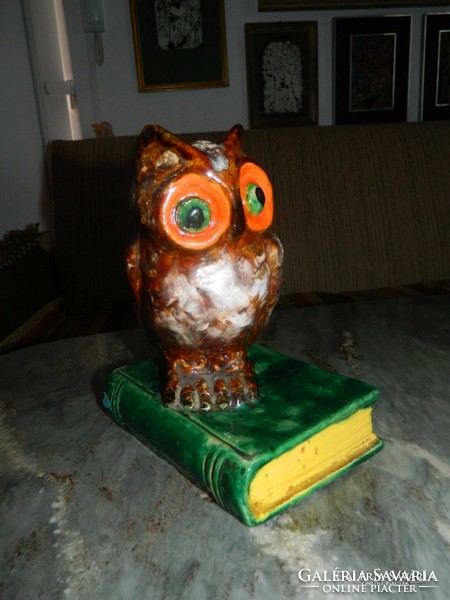 St. Peter Graz majolica book owl from 1930