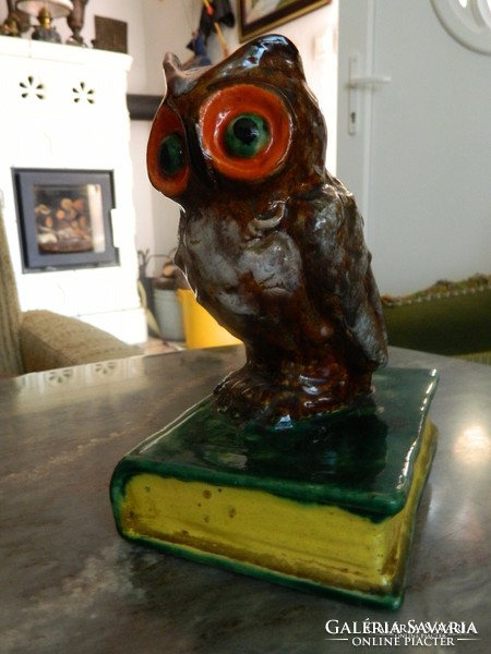 St. Peter Graz majolica book owl from 1930