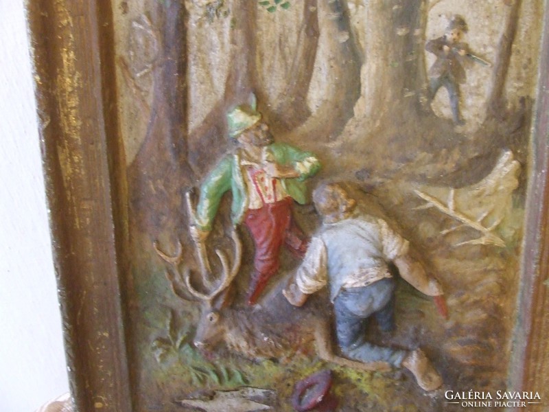 Hunting scene, painted casting picture, mural