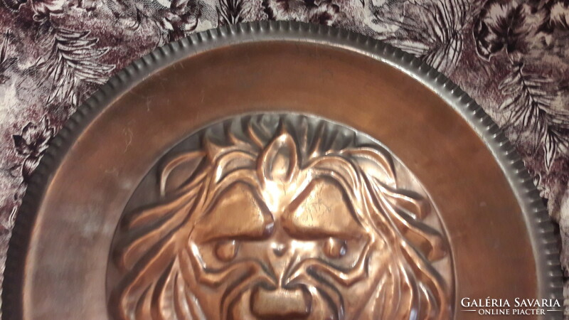 Lion large metal wall plate, copper plate (l3117)
