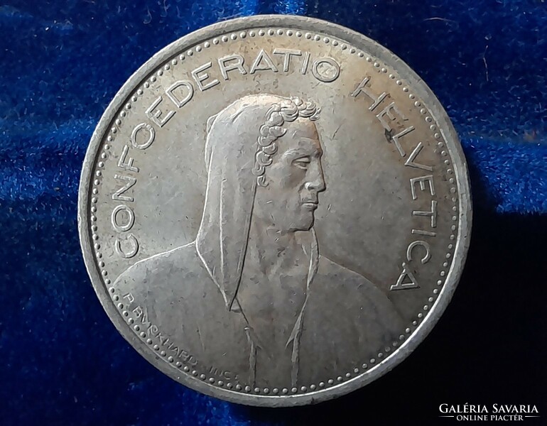 Switzerland 5 francs 1969. Ag silver. There is mail!