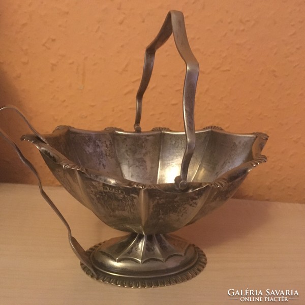Old silver-plated sugar bowl, marked with tweezers -epns