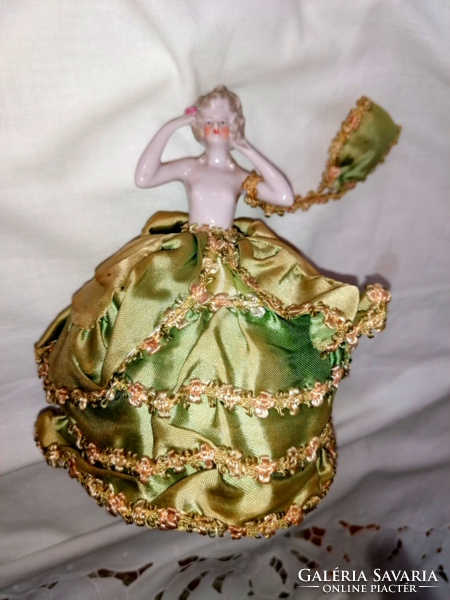 Porcelain tea doll is a rarity, in its original outfit