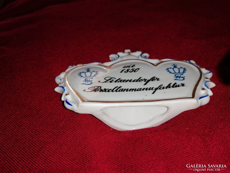 Rare Sitzendorfer porcelain manufactory branding plate