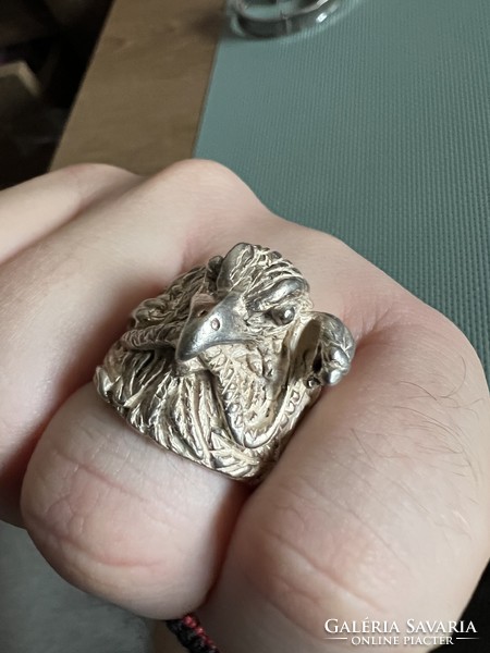 Eagle snake silver ring motorcycle