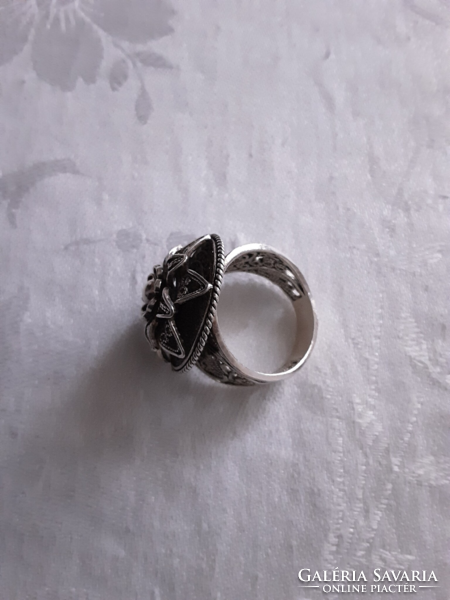 Monumental handcrafted silver ring!
