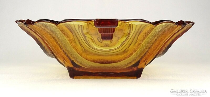 1L162 mid century amber glass center serving bowl 42 cm