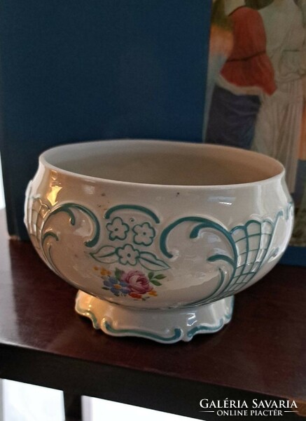 Antique porcelain flower pot size: 10 cm high d. 12.5 cm
