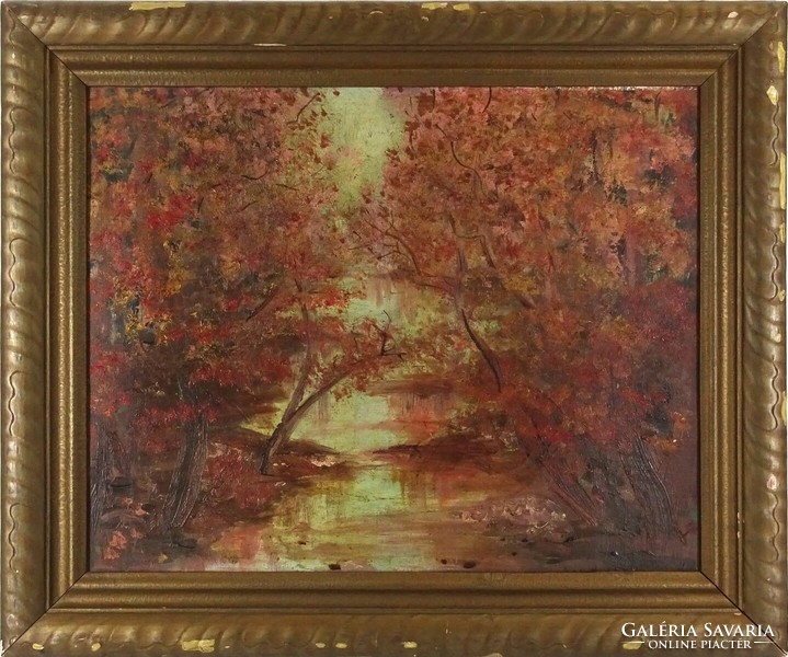 1L156 with catalin sign: autumn landscape with a stream