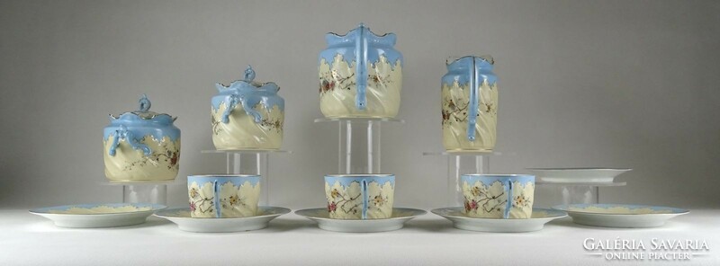 1L179 antique pale blue porcelain tea set