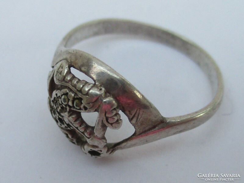 Régi kis  markazitos ezüst gyűrű