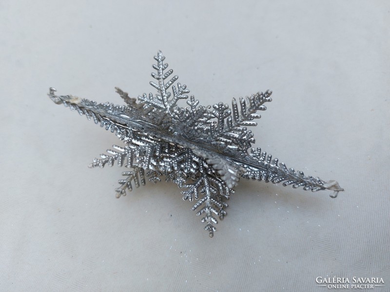 Retro karácsonyfadísz műanyag régi ezüst csillag