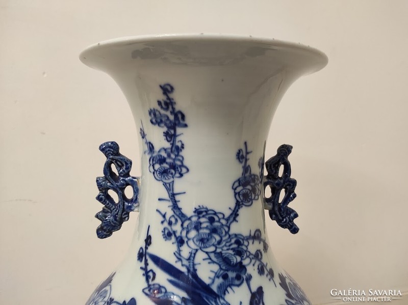 Antique Chinese porcelain large plant motif blue vase 561 5999