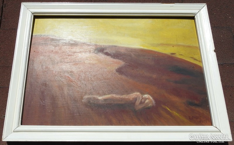 János Lóránt demeter Békésszentandrás, 1938 - in the drift - oil painting