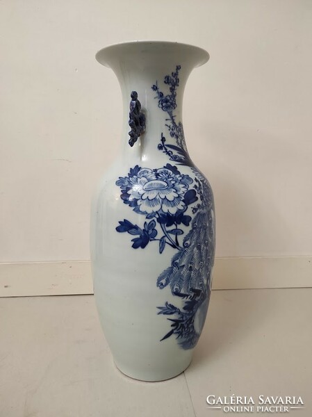 Antique Chinese porcelain large plant motif blue vase 561 5999