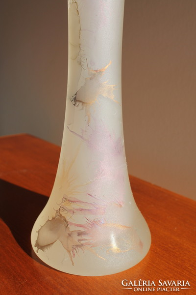 Francia savmaratott üveg váza párban