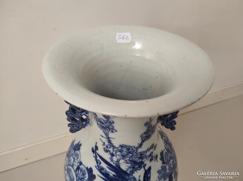 Antik kínai porcelán nagy növény motívumos kék váza 561 5999