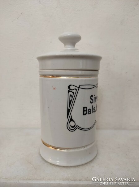 Antique apothecary jar, porcelain pot, drugstore, art nouveau motif 908 6031