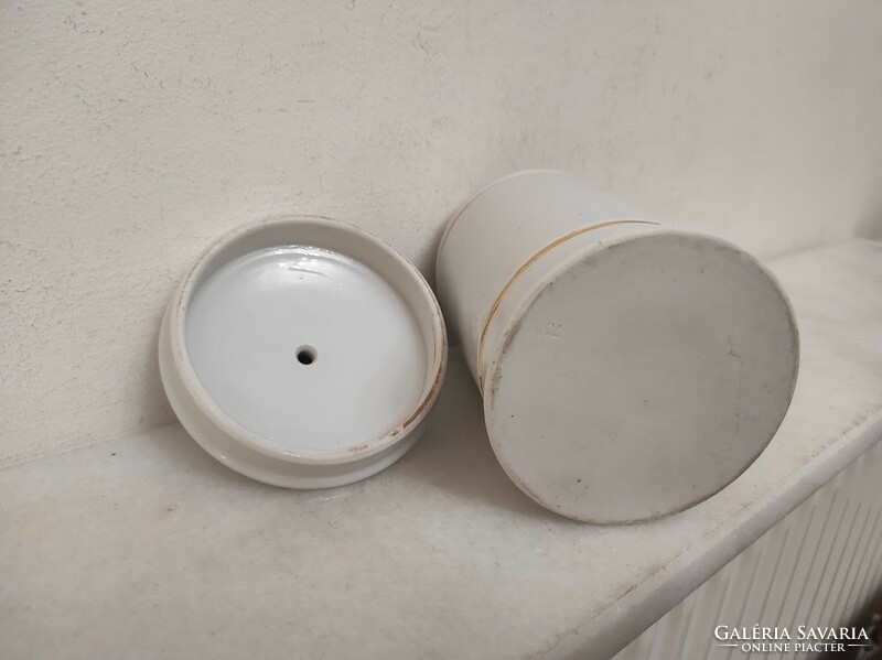 Antique apothecary jar, porcelain pot, drugstore, art nouveau motif 910 6033