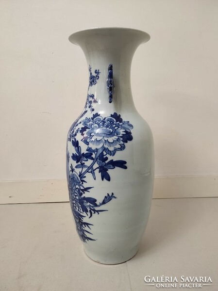 Antique Chinese porcelain large plant motif blue vase 561 5999