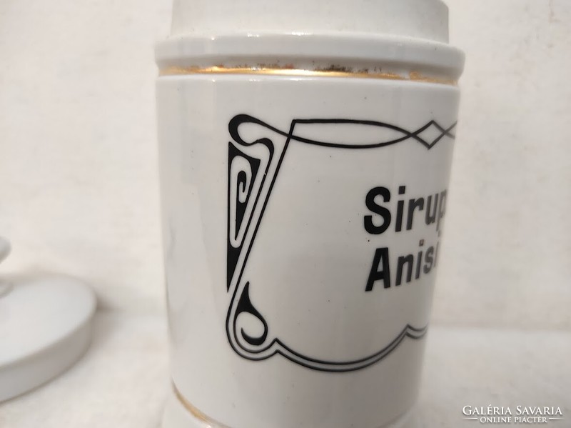 Antik patika tégely porcelán edény gyógyszer gyógyszertár szecessziós motívum 910 6033