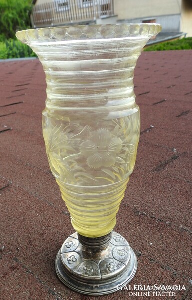 Xix. No. Polished glass vase with silver base