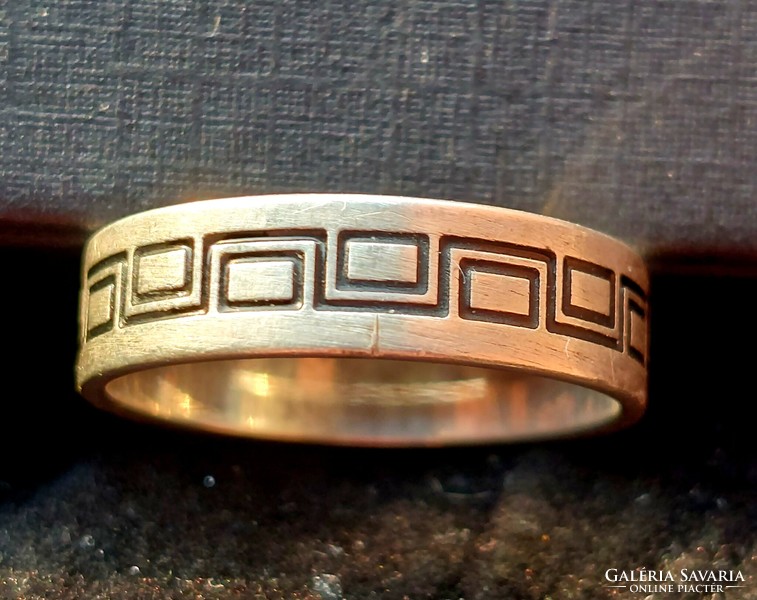 Görög mintás ezüst karikagyűrű
