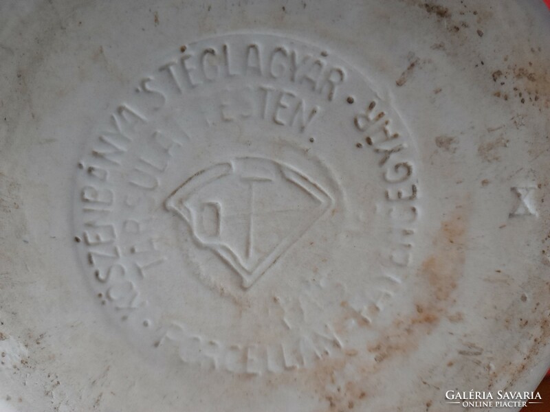 Antique faience drasche porcelain apothecary mortar and pestle. 16.5 Cm.