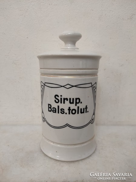 Antique apothecary jar, porcelain pot, drugstore, art nouveau motif 908 6031