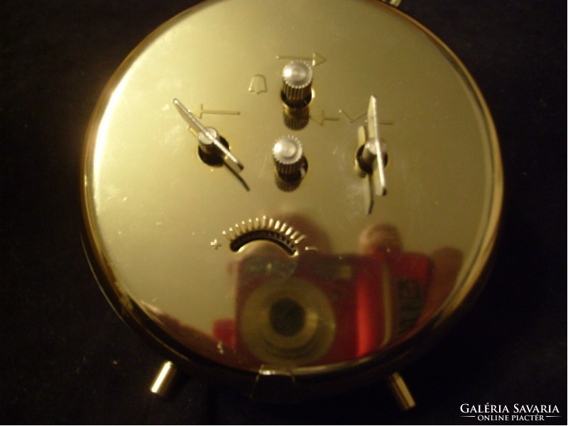 Art deco tri-tone schwaiger two-tone rattle clock rarity 22 clicks +20 sec chime discounted price