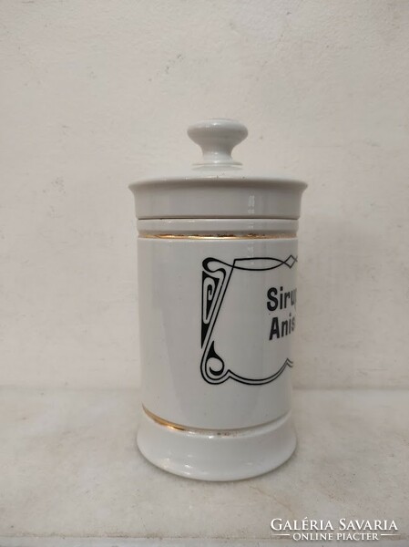 Antique apothecary jar, porcelain pot, drugstore, art nouveau motif 910 6033