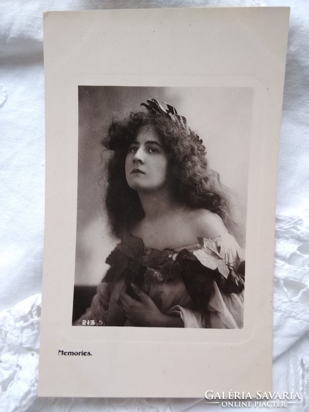 Antik angol fotólap/képeslap hölgy, színésznő(?) 1900-as évek eleje