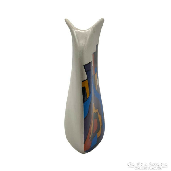 Hundertwasser style ceramic vase