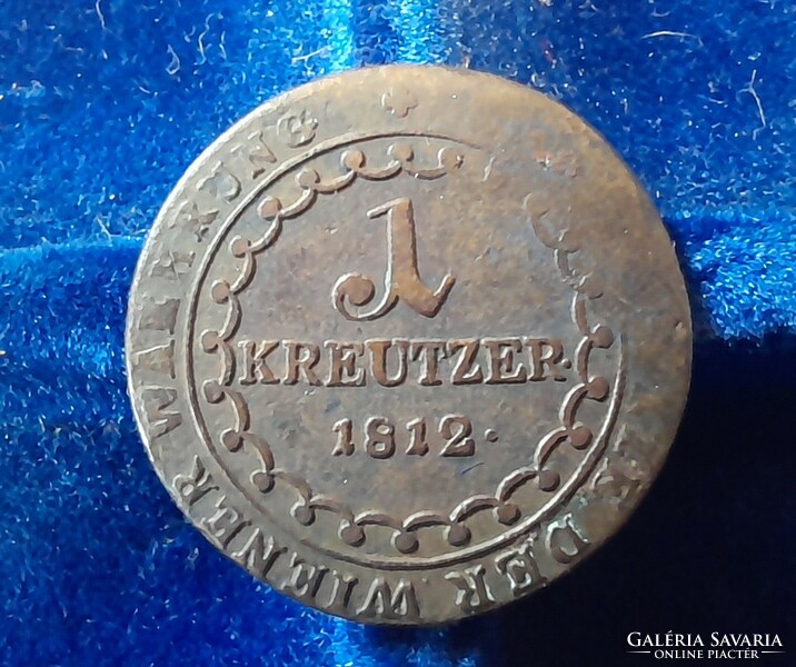 Ausztria II. Ferenc  1 krajcár , KREUTZER 1812 E . Ritka ! POSTA VAN ! 2022