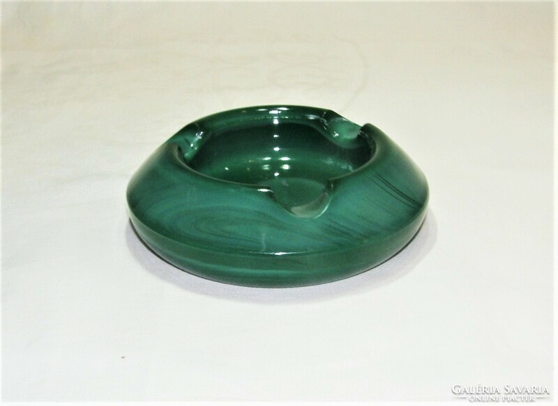 Malachite glass ashtray